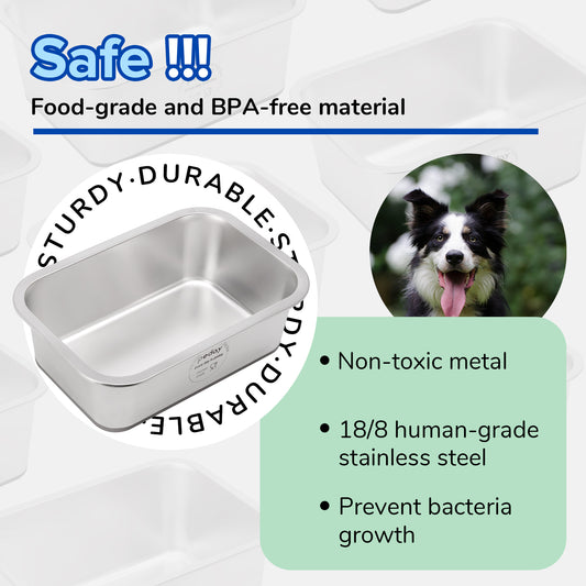 PEDAY Nonslip 304 Stainless Steel Large Dog Water Bowl