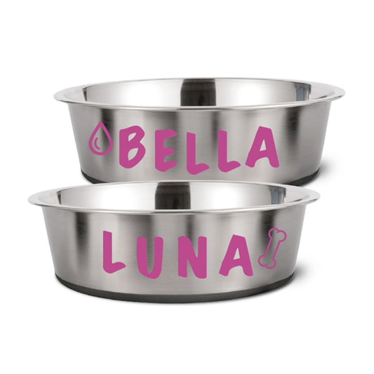 PEDAY Personalized Dog Bowl | Capital-Letter Stickers for DIY